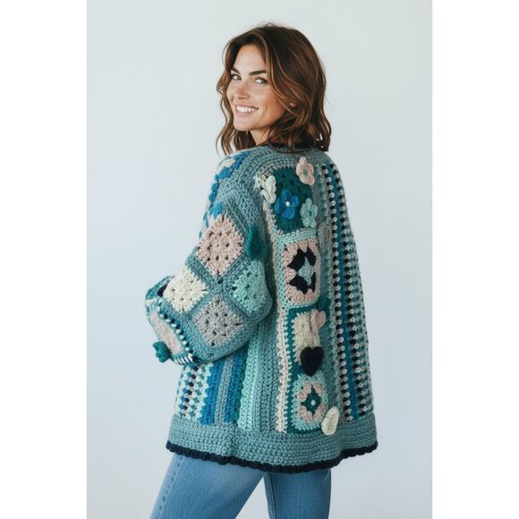 Handmade Sweaters - THE SECRET GARDEN Handmade Crochet Cardigan